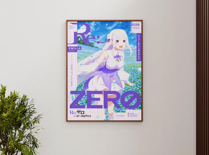 Emilia X Re Zero Poster Unframed Size 24''x36''