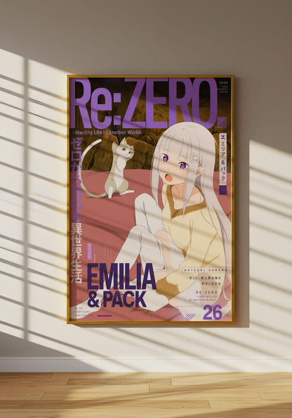 Re Zero Art Emilia Starting Life Poster V1 Unframed Size 24''x36''