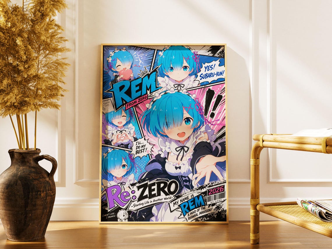 Rem Re Zero Poster Unframed Size 24''x36''