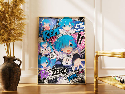 Rem Re Zero Poster Unframed Size 24''x36''