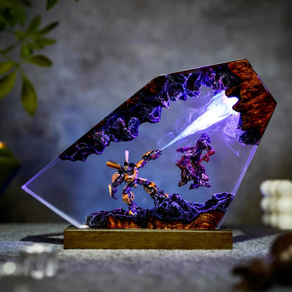 Handmade Robot Bee x OMegatyrant Lamp, Handmade Resin Art