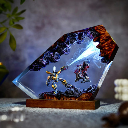 Handmade Robot Bee x OMegatyrant Lamp, Handmade Resin Art