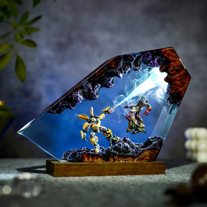 Handmade Robot Bee x OMegatyrant Lamp, Handmade Resin Art