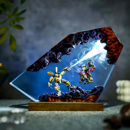 Handmade Robot Bee x OMegatyrant Lamp, Handmade Resin Art