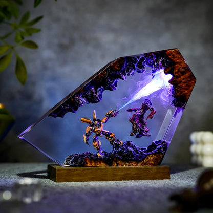 Handmade Robot Bee x OMegatyrant Lamp, Handmade Resin Art