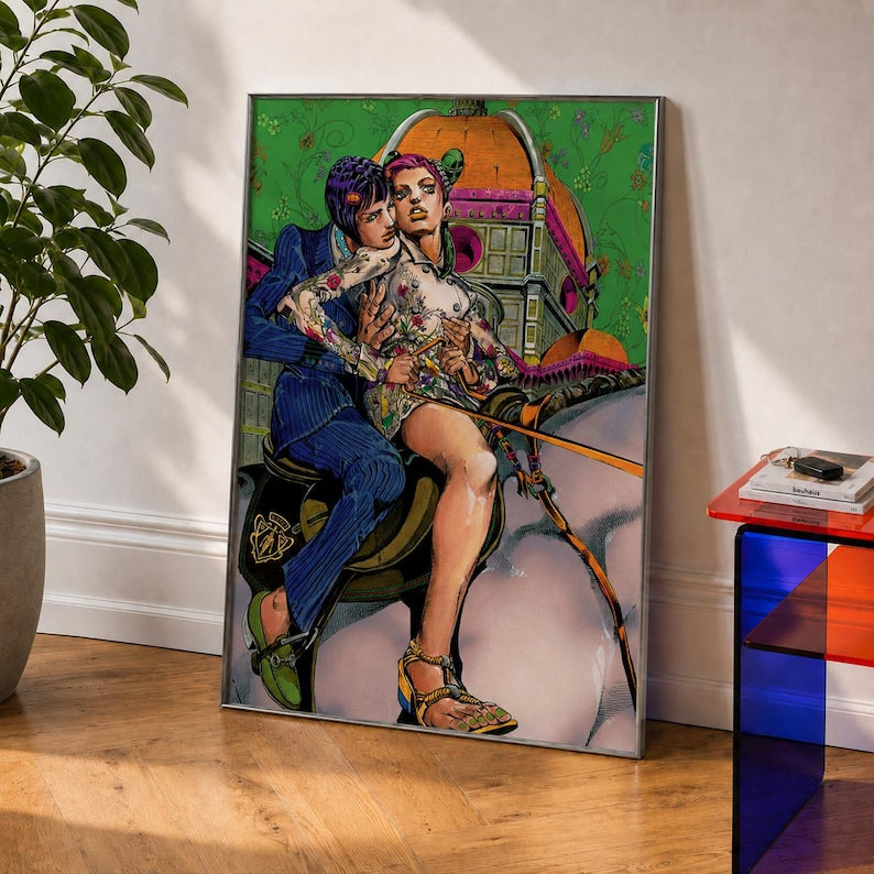 Jojo'S Bizarre Adventure Jolyne & Bucciarati Poster Unframed Size 24''x36''