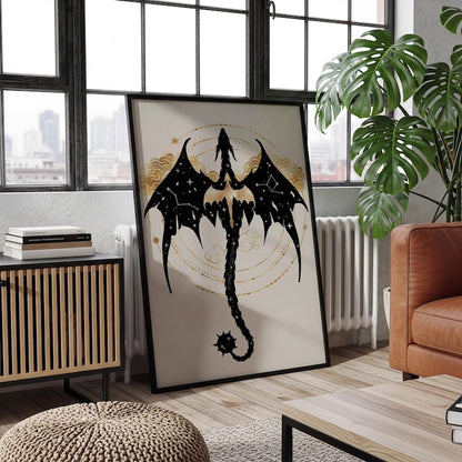 Fourth Wing Poster, Fantasy Book Wall Art, Dragon Rider Print, Empyrean Series Decor, Violet Sorrengail Art, Dark Academia Poster Unframed Size 24''x36''