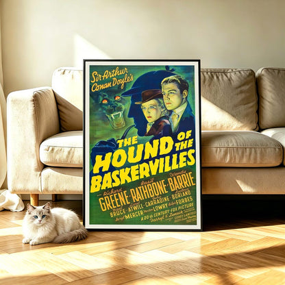 Vintage Sherlock Holmes The Hound Of The Baskervilles Movie Poster V1 Unframed Size 24''x36''