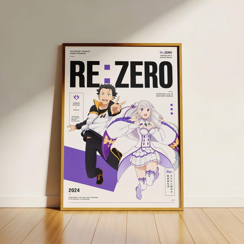 Re Zero Emilia Poster V4 Unframed Size 24''x36''