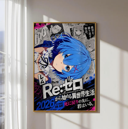 Re Zero Art Rem Starting Life Poster V1 Unframed Size 24''x36''