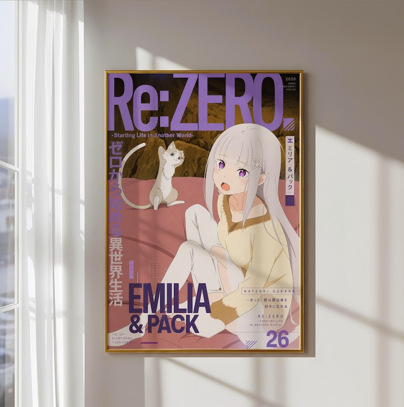 Re Zero Art Emilia Starting Life Poster V1 Unframed Size 24''x36''