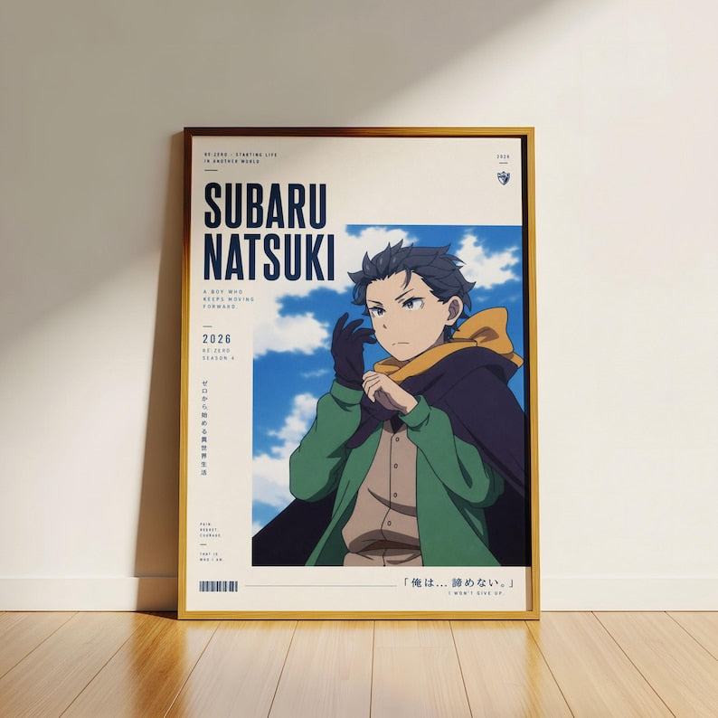 Subaru X Re Zero Anime Poster Unframed Size 24''x36''