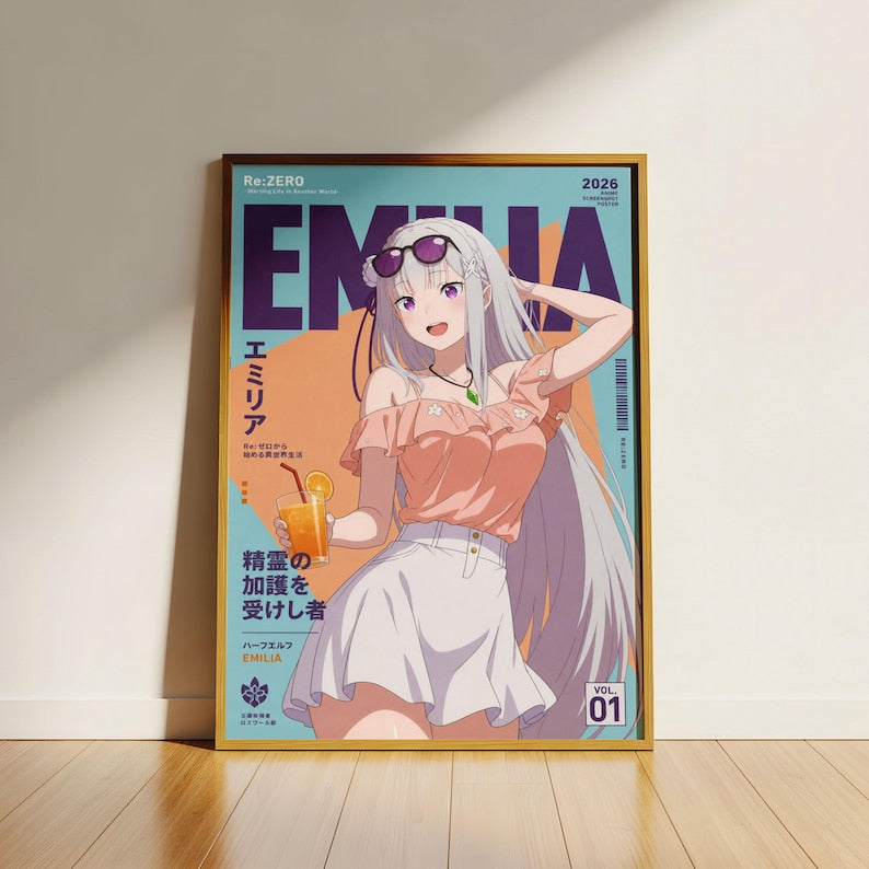 Emilia X Re Zero Anime Poster | Kara Hajimeru Isekai Unframed Size 24''x36''