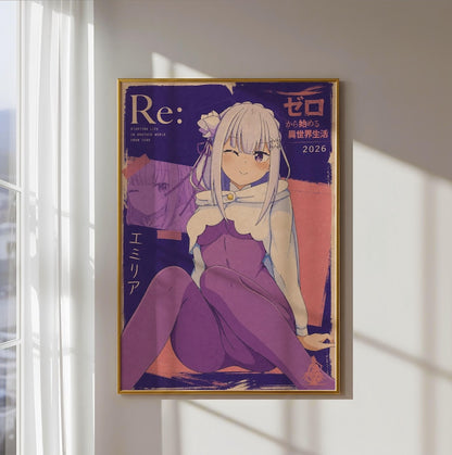 Re Zero Emilia Poster V3 Unframed Size 24''x36''