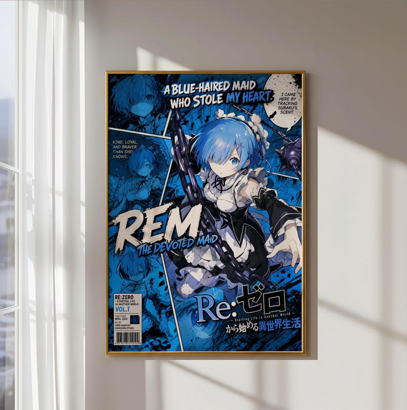 Re Zero Rem Starting Life Poster Unframed Size 24''x36''