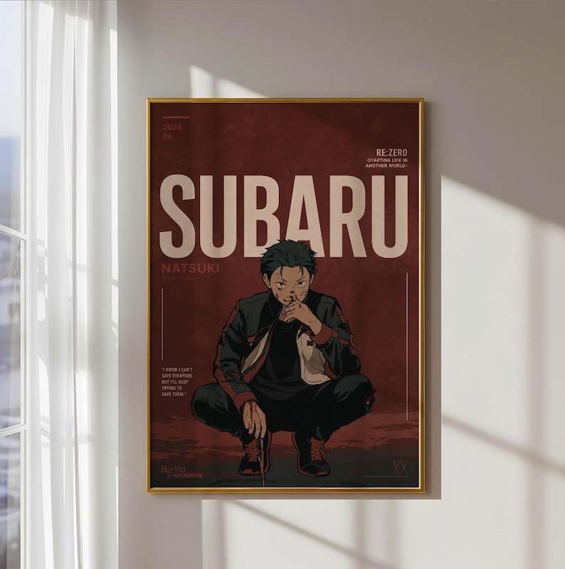 Re Zero Subaru Poster V2 Unframed Size 24''x36''