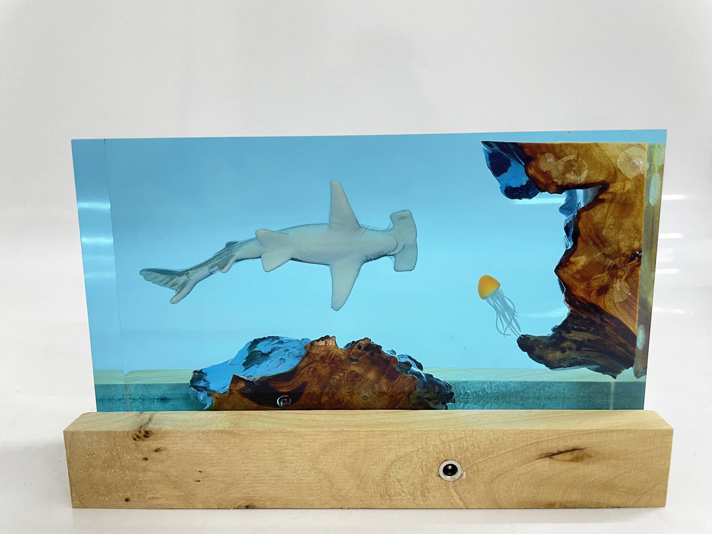 Shark Resin Lamp, Small Family Ornaments, Best Friend Gift, Unique Decoration, Personalized Night Light, Holiday Gift