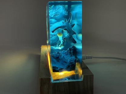 Shark Resin Lamp, Small Family Ornaments, Best Friend Gift, Unique Decoration, Personalized Night Light, Holiday Gift