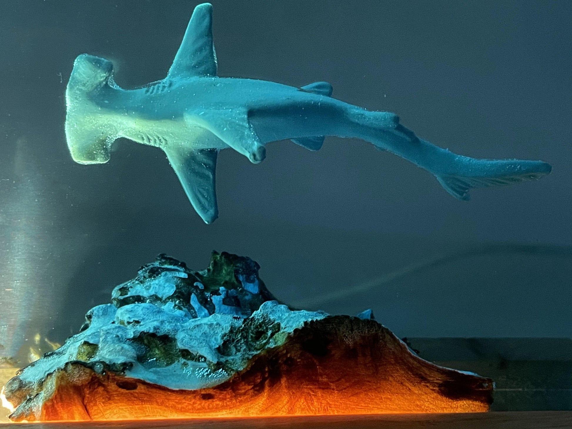 Shark Resin Lamp, Small Family Ornaments, Best Friend Gift, Unique Decoration, Personalized Night Light, Holiday Gift