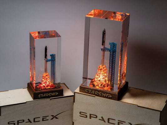 SpaceX Starship Rocket Launch Lamp - Falcon Heavy resin epoxy lamp, Gift for Engineers & Space Lovers, Luxury Corporate Gifts