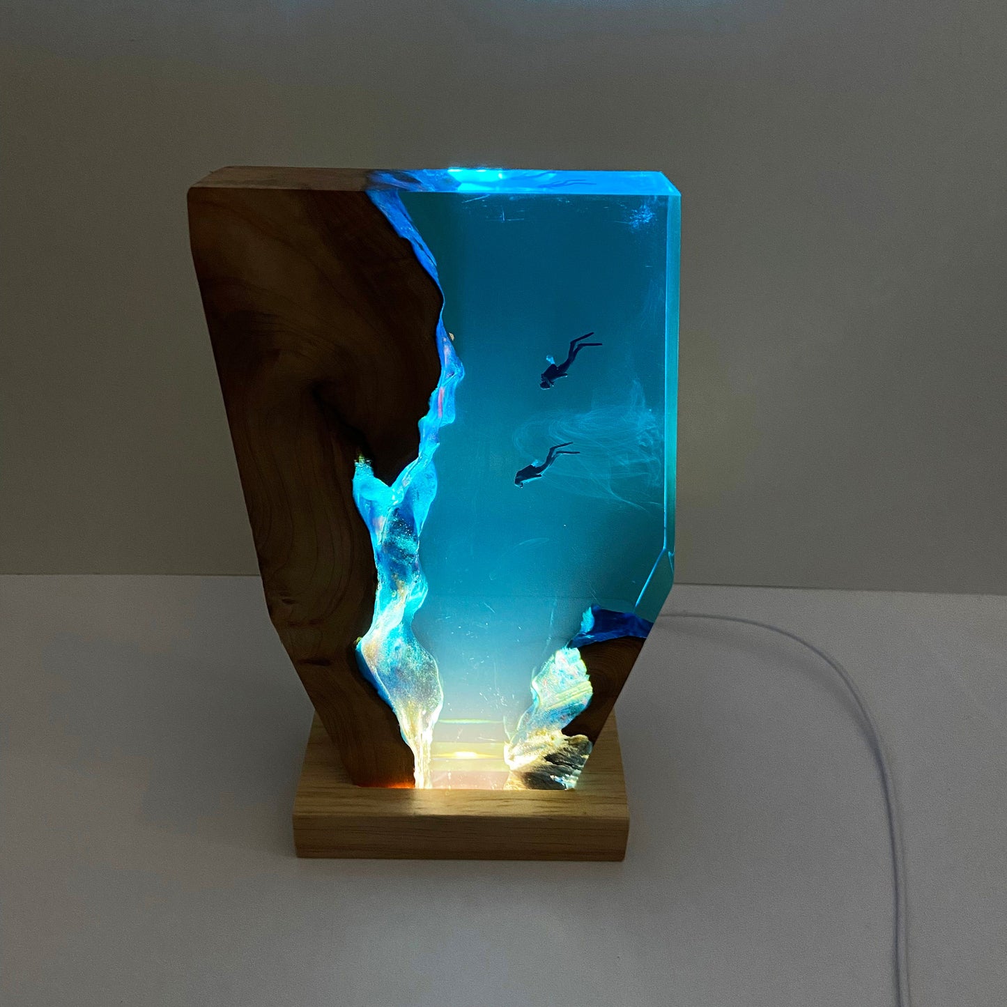 Diver Night Light, Personalized Entryway Decorations, Slightly Flawed Resin Artwork, Halloween Gift, Christmas Gift