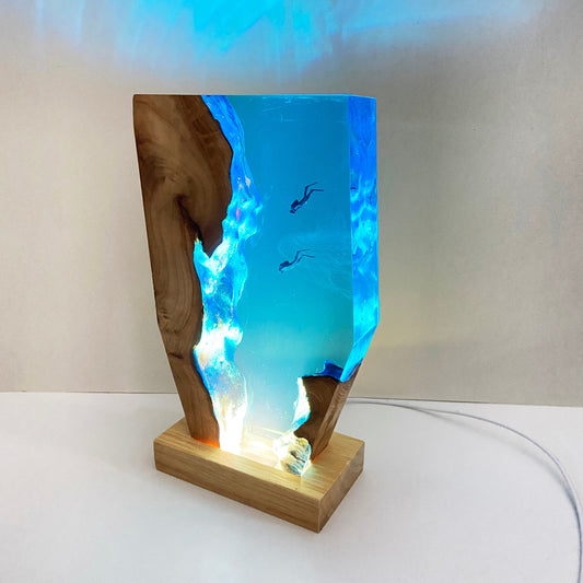 Diver Night Light, Personalized Entryway Decorations, Slightly Flawed Resin Artwork, Halloween Gift, Christmas Gift