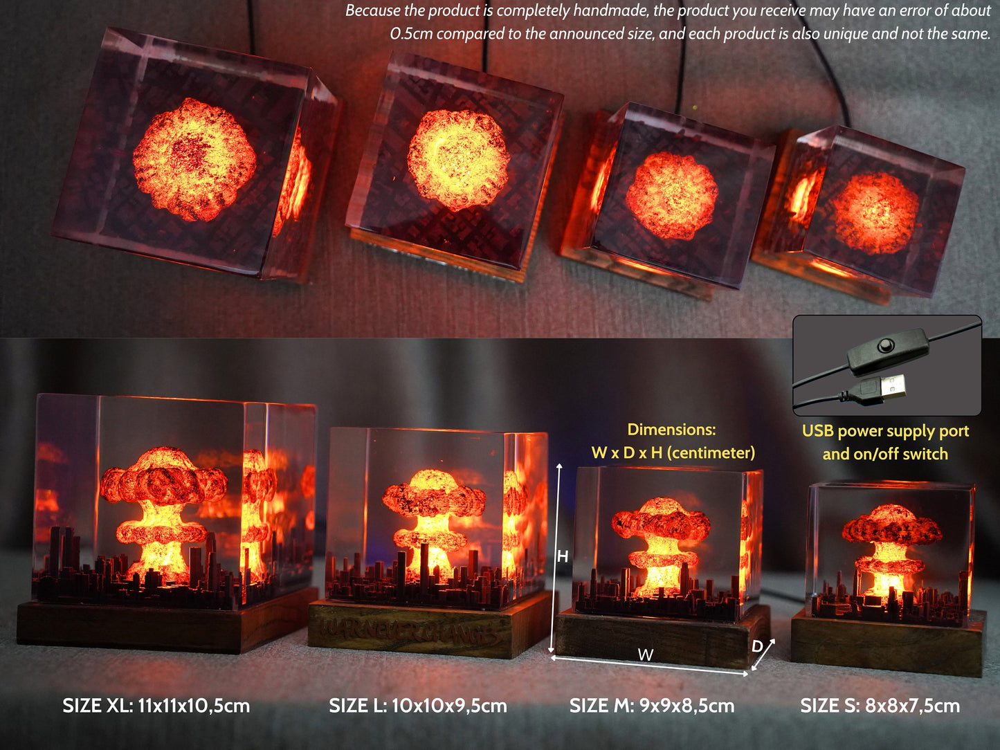 Explosion Resin diorama- nuke bomb fallout 4, Atomic bomb diorama, little boy bomb, EASTER 2026, gift ideas for him