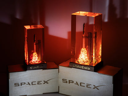 SpaceX Starship Rocket Launch Lamp - Falcon Heavy resin epoxy lamp, Gift for Engineers & Space Lovers, Luxury Corporate Gifts
