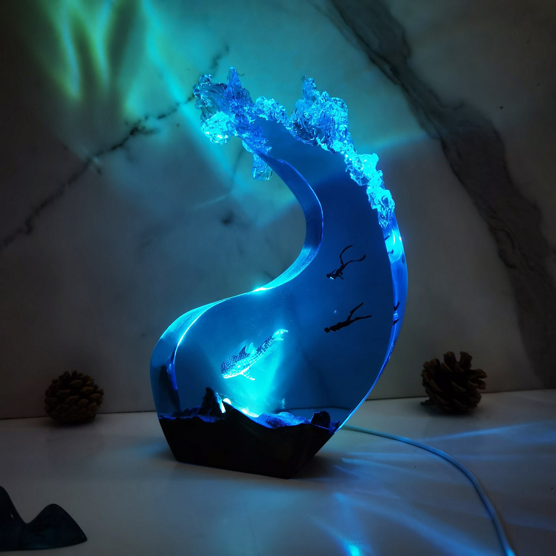 Whale Shark Art Lamp, Personalized Handicraft Diver Ornaments, Best Friend Gift, Unique Decoration, Dad Gift, Christmas Gift