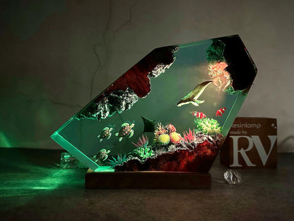 Custom Epoxy Resin Ocean Lamp, Whale, Turtle, Manta Ray Night Light,  resin art, gift for home, Gift for Kid, Unique Christmas