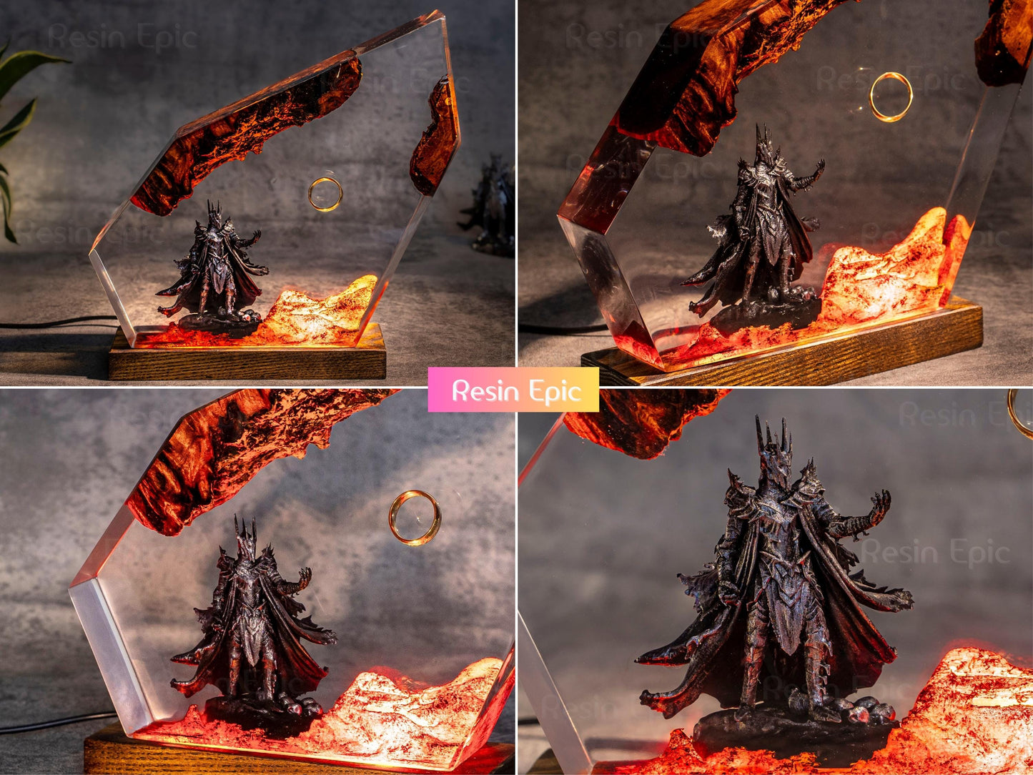 Ring of Flame Resin  Night Lamp – custom resin night light, gaming decor, Lord Ring resin night light,  gift for mom, sauron lamp for him