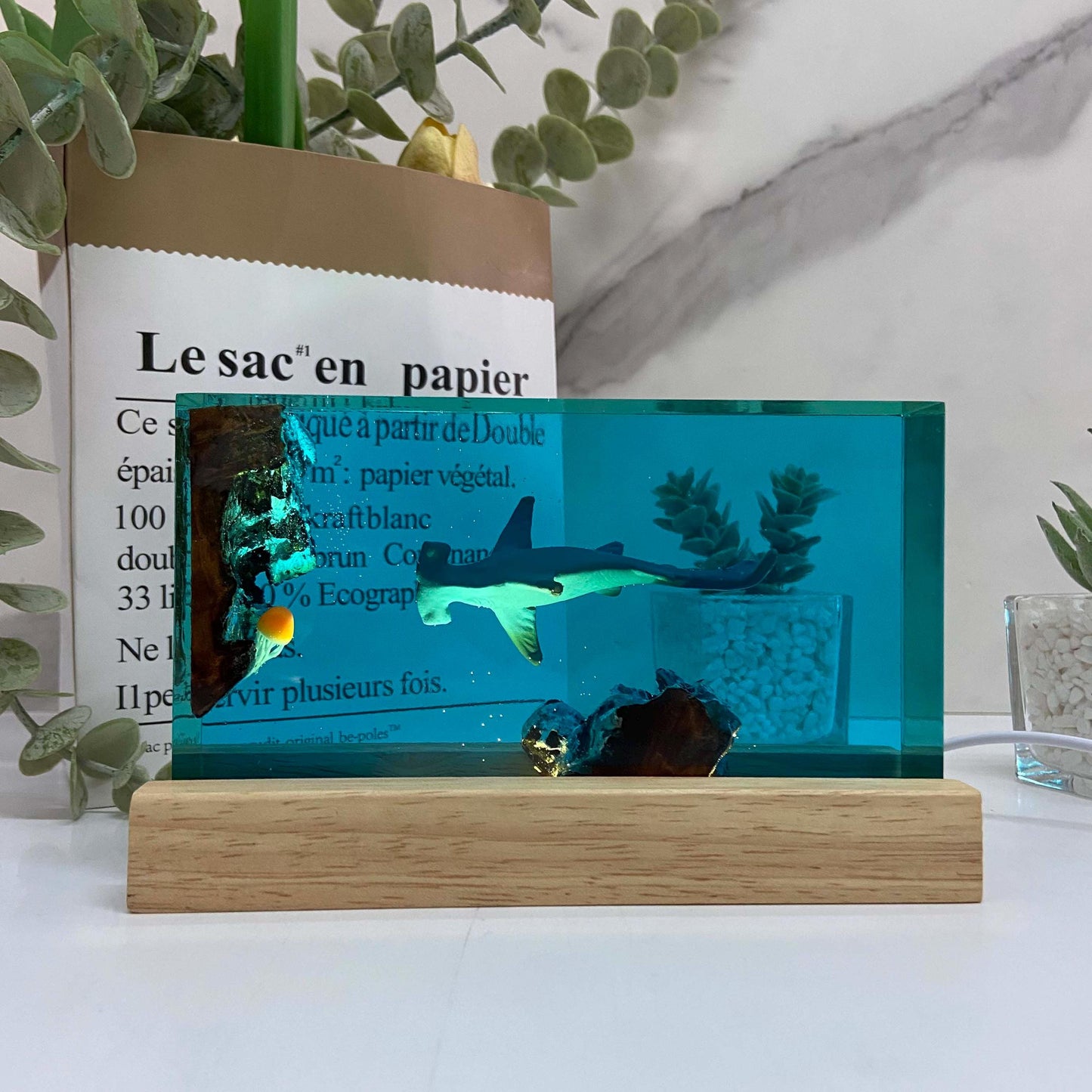 Diver Night Light, Personalized Entryway Decorations, Slightly Flawed Resin Artwork, Halloween Gift, Christmas Gift