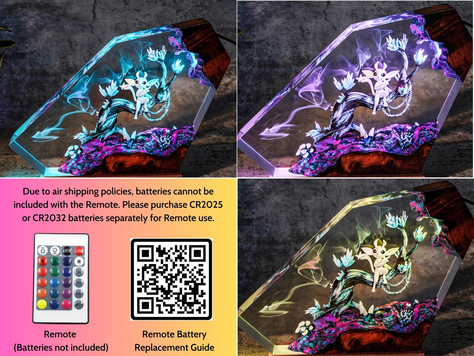 Custom Ori Resin Lamp – Ori and the Blind Forest Night Light, Handmade Epoxy Diorama Fantasy gifts, mothet's day
