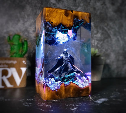 Dark Tyrant Diorama Lamp, Galaxy Wars, Resin Desk Decor, Home Decor Night Light, Epoxy art, Gift idea Christmas, gift for him