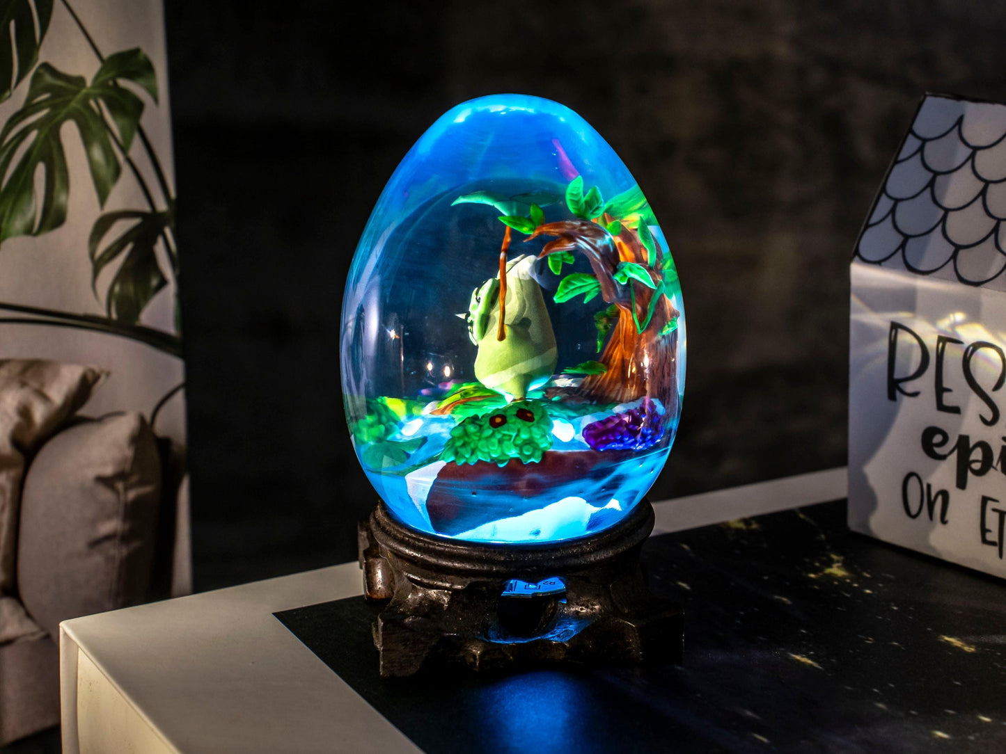 Custom KOROK Resin Lamp Egg, Custom Epoxy Resin Art Lamp, Korok Night Light, Valantine gift for him