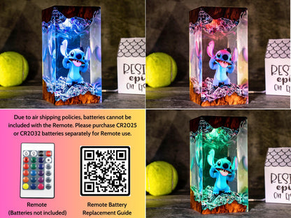 Stitch Resin Night Light – Blue Koala resin lamp, Custom Gift for Kids & Mother, Stitch and Lilo gift