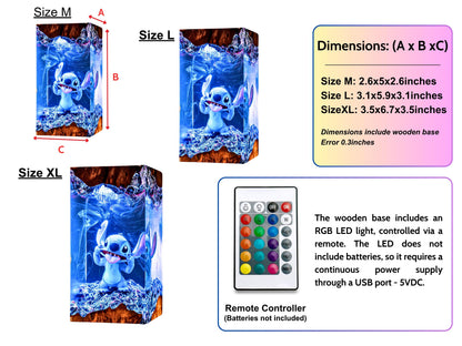 Stitch Resin Night Light – Blue Koala resin lamp, Custom Gift for Kids & Mother, Stitch and Lilo gift