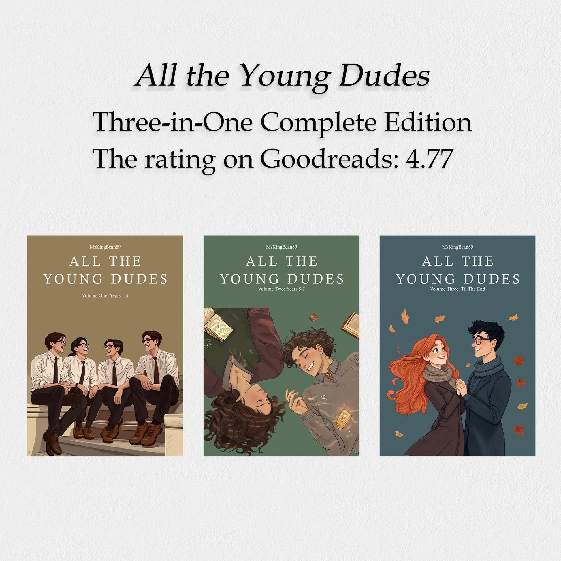 All The Young Dudes Book, Hand Binding, Hardcover Book, Complete Version With 3 Volumes
