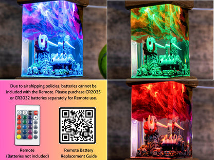 Journey of Hor.net vs K.night resin lamp, Hollow Knight Resin Lamp, Hornet and Knight Light, Hollow Silk & song Figure, Handmade Epoxy Lamp