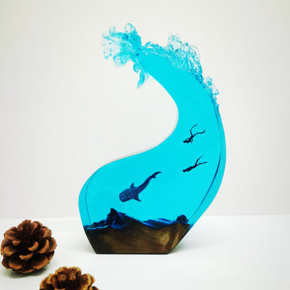 Whale Shark Art Lamp, Personalized Handicraft Diver Ornaments, Best Friend Gift, Unique Decoration, Dad Gift, Christmas Gift