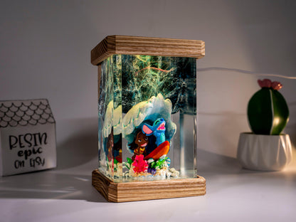 Stitch Resin Night Light – Blue Koala resin lamp, Custom Gift for Kids & Mother, Stitch and Lilo gift