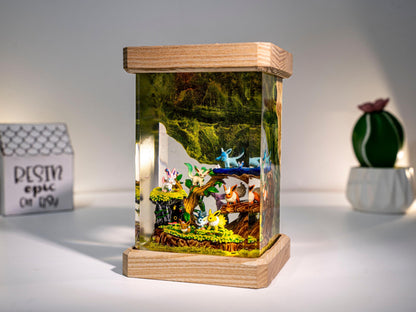 Eevee Evolution Resin Lamp, Unique Epoxy Lamp for Kid, custom night light, pokemon figure, mother's day gift ideas