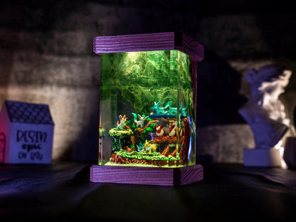 Eevee Evolution Resin Lamp, Unique Epoxy Lamp for Kid, custom night light, pokemon figure, mother's day gift ideas