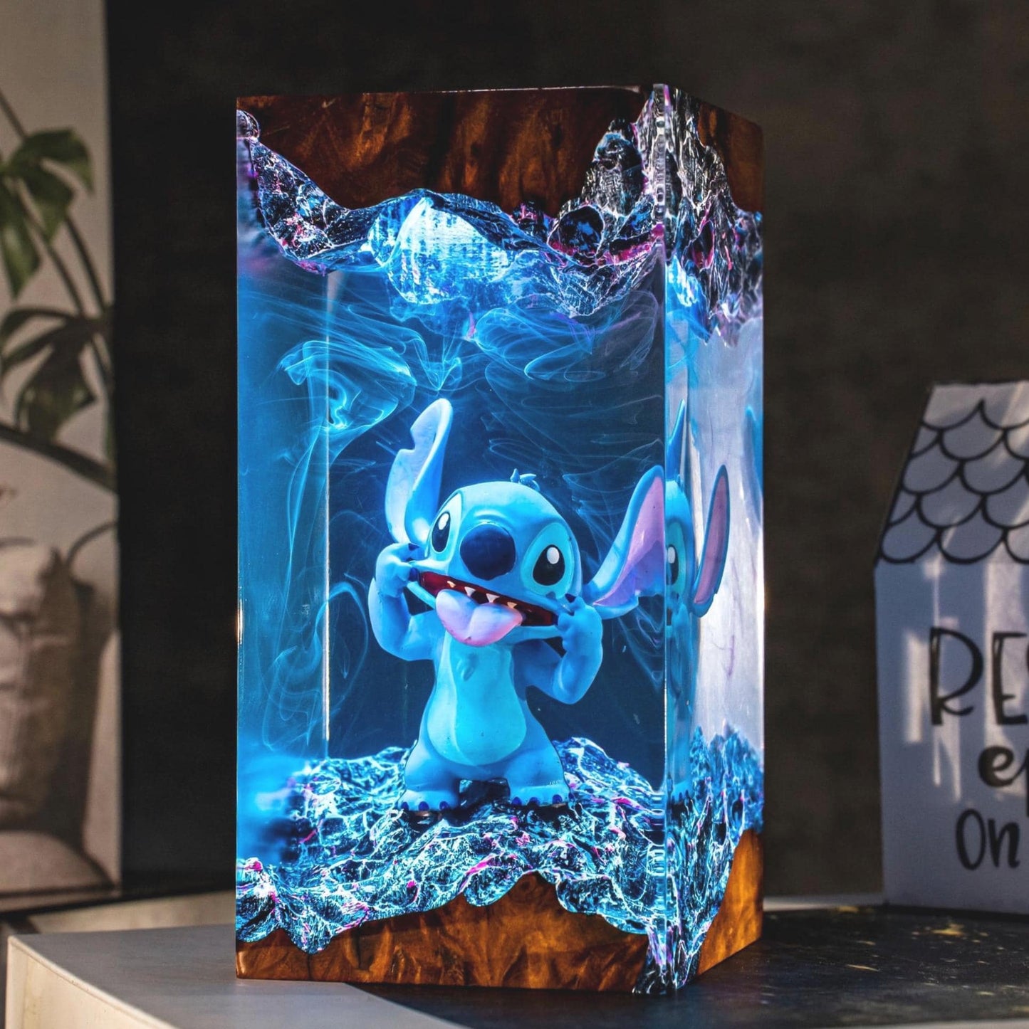 Stitch Resin Night Light – Blue Koala resin lamp, Custom Gift for Kids & Mother, Stitch and Lilo gift