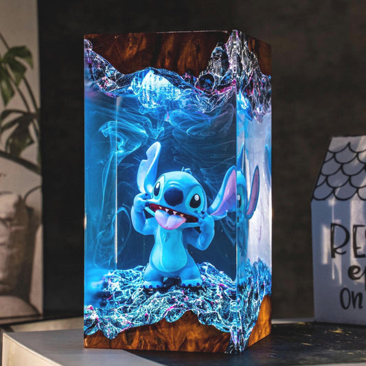 Stitch Resin Night Light – Blue Koala resin lamp, Custom Gift for Kids & Mother, Stitch and Lilo gift