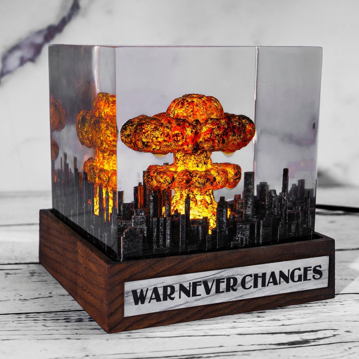 Explosion Resin diorama- nuke bomb fallout 4, Atomic bomb diorama, Storm Cloud Lamp, Nuclear Bomb Explosion Resin Lamp, Fallout Inspired