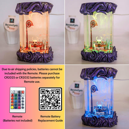 Journey of Hor.net vs K.night resin lamp, Hollow Knight Resin Lamp, Hornet and Knight Light, Hollow Silk & song Figure, Handmade Epoxy Lamp