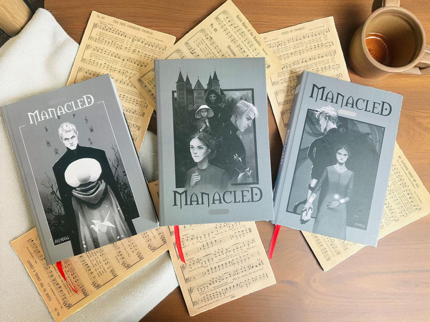 Manacled Book Set 3 Volume Hardcover Handbound Edition Collector’s Gift for Readers