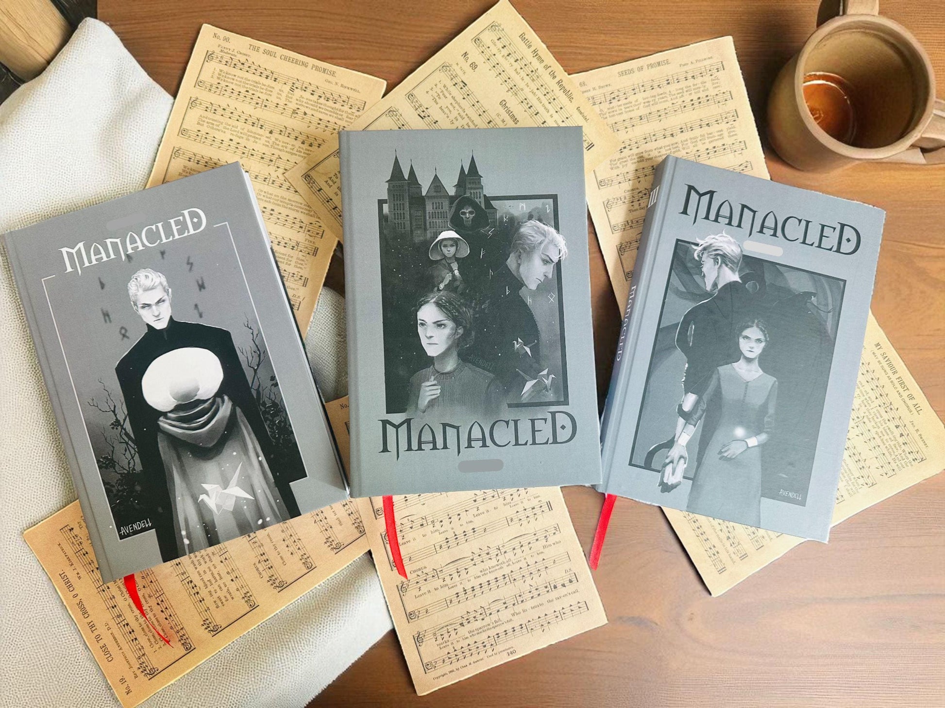 Manacled Book Set 3 Volume Hardcover Handbound Edition Collector’s Gift for Readers
