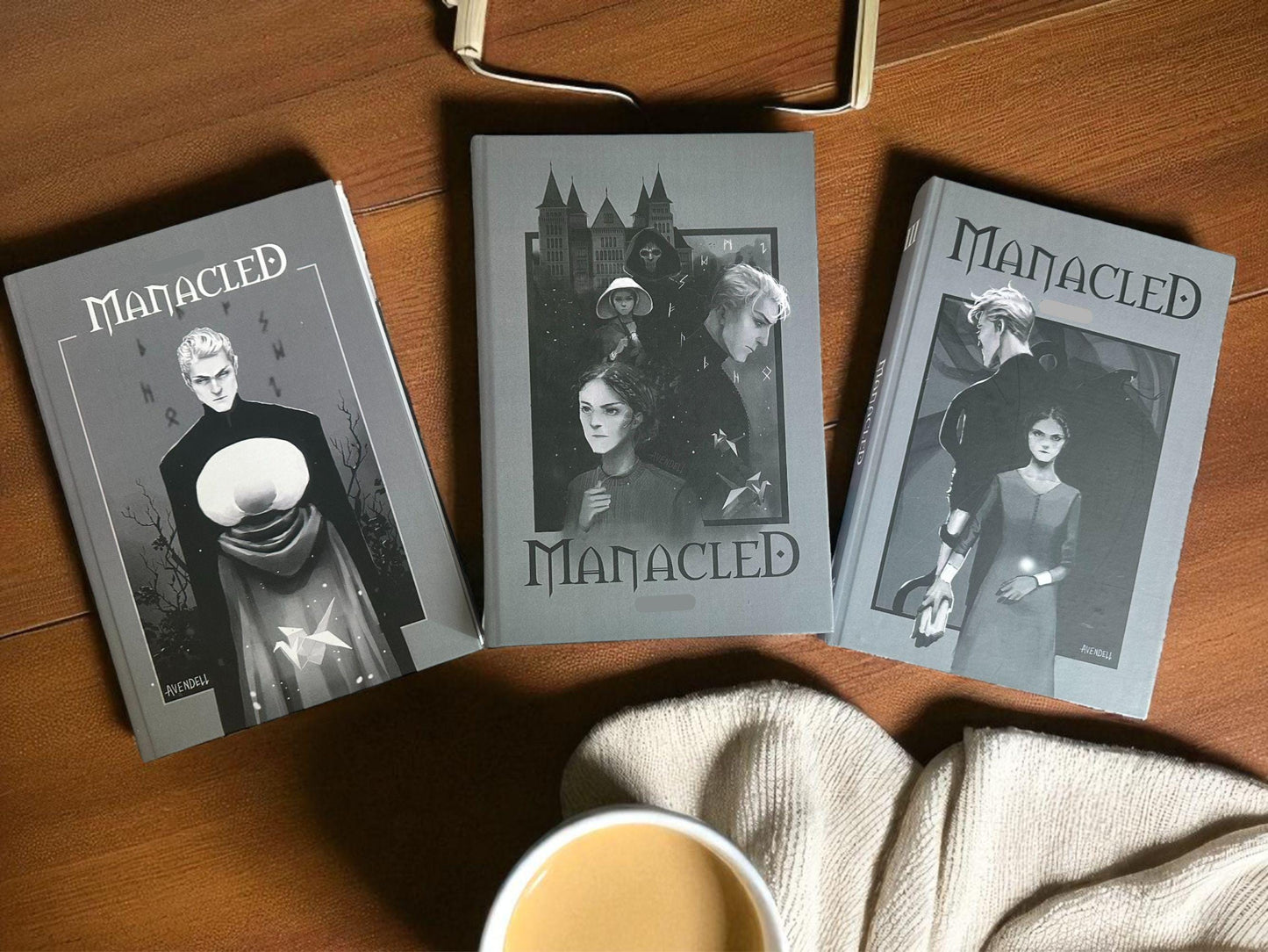 Manacled Book Set 3 Volume Hardcover Handbound Edition Collector’s Gift for Readers